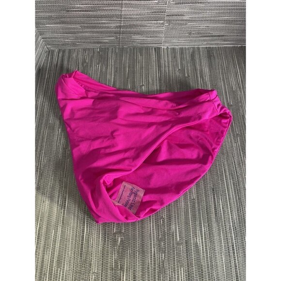 Becca Women's‎ Bikini Swim Bottom Pink High Waist Stretch Laser Cut M New - Picture 3 of 7